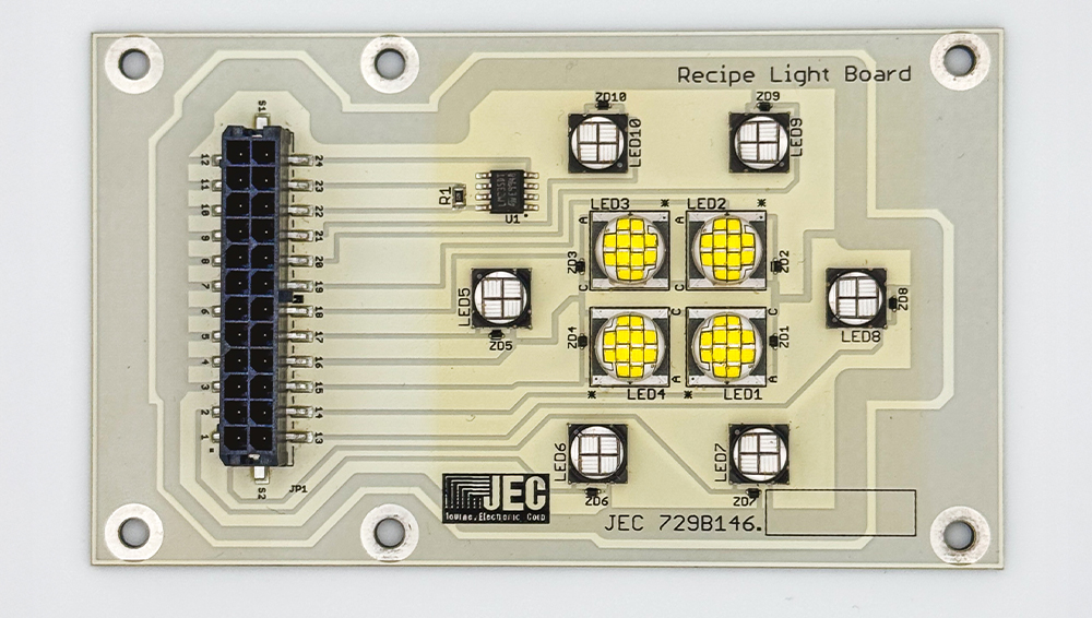 240w aluminum-core uv led board assembled by journey electronics for high-power, compact uv lighting systems