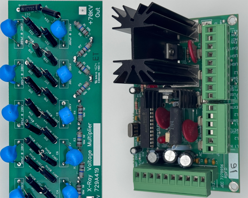high-voltage x-ray voltage multiplier and 170vac lamp driver pcb designed and assembled by journey electronics